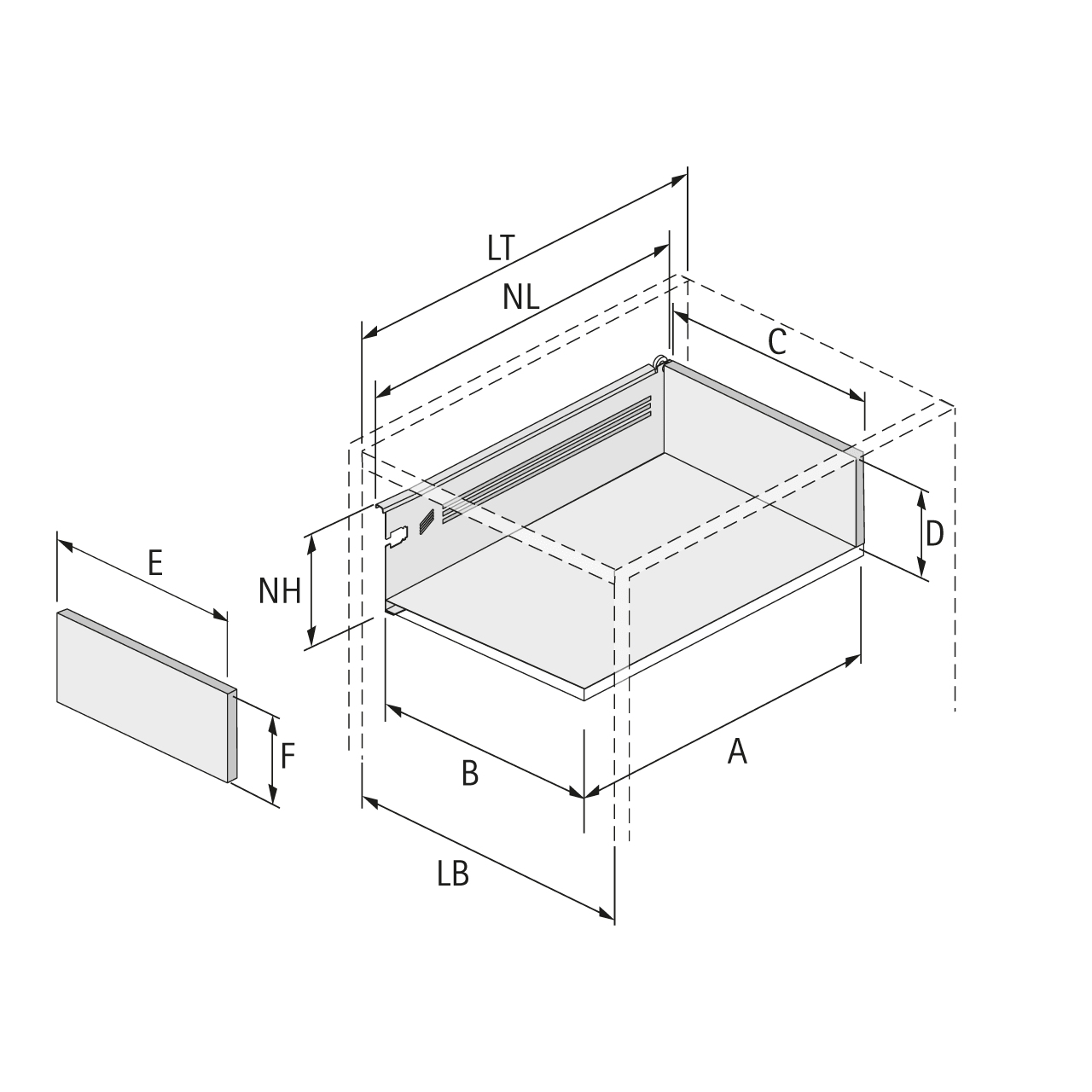 HETTICH Schubkasten-Set MultiTech, 118 / 400, weiß, 9127895