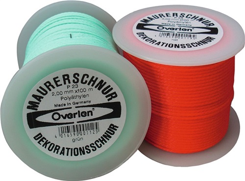 OVERMANN Maurerschnur L.50m D.1mm 15kg PE rot