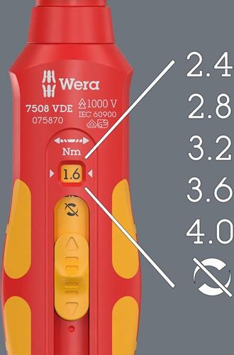 WERA Drehmomentschraubendreher 7516 VDE Kraftform Safe-Torque Speed 9mm WERA