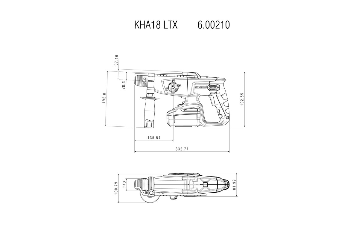 METABO Akku-Kombihammer KHA 18 LTX METABO Akku-Kombihammer KHA 18 LTX