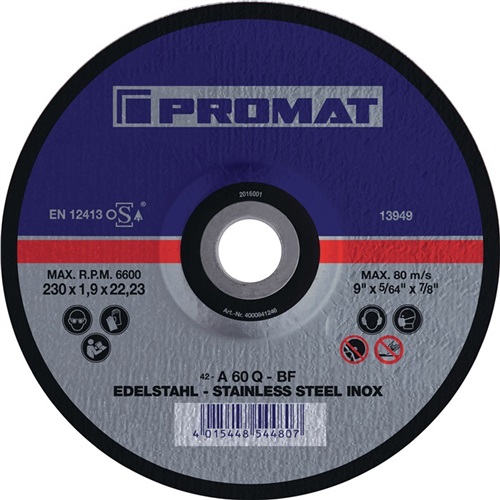 PROMAT Trennscheibe INOX D115x1,5mm ger.INOX Bohr.22,23mm PROMAT