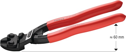 KNIPEX Kompaktbolzenschneider CoBolt® L.200mm Ku.-Überzug 20Grad 3,6mm m.Aussparung