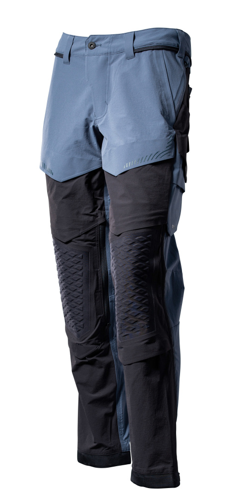 MASCOT® Hose, Knietaschen, Stretch, leicht Hose Größe 82C56, steinblau/schwarzblau