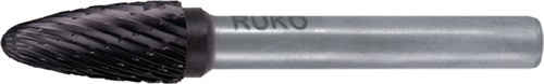 RUKO Frässtift RBF D.6mm Kopf-L.18mm Schaft-D.6mm HM TiCN Verz.KVZ 4 RUKO