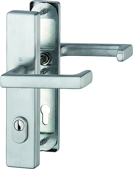 HOPPE® FH Schutz-Drückergarnitur mit Langschild Detroit FS-E1644F/2222ZA/2210, Edelstahl, 3964593