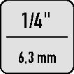 PROMAT Bithalter 1/4 Zoll F 6,3 1/4 Zoll C 6,3 Magnet L.65mm PROMAT