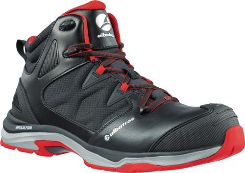 ALBATROS Sicherheitsstiefel ULTRATRAIL BLACK MID Gr.41 schwarz/rot Leder