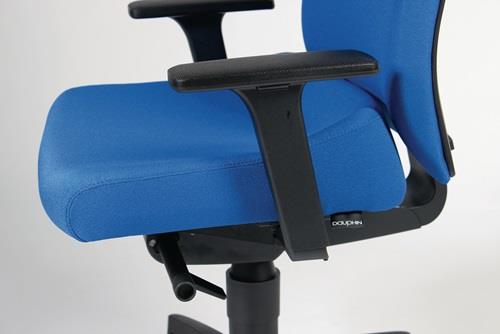 DAUPHIN Bürodrehstuhl m.Synchr.-Techn.grau 400-520mm m.Lehnen Trgf.110kg DAUPHIN