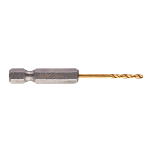 MILWAUKEE 2,0 x 59,5 mm SHOCKWAVE Metallbohrer HSS-G RED HEX Titan 1/4"
