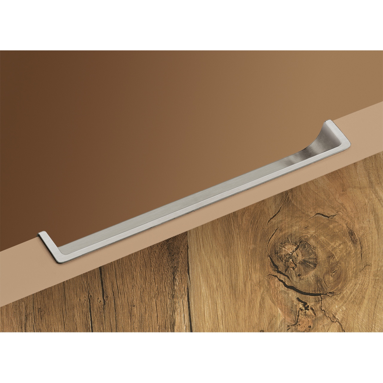 HETTICH Einsetzgriff Genzone, L 134 mm, B 16 mm, H 16 - 18,5 mm, Edelstahl Optik gebürstet, 9145263