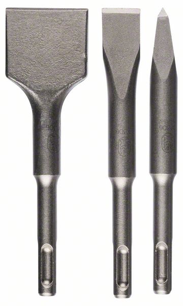 BOSCH Kurzmeißel-Set mit SDS plus, 3-teilig, 140, 140 x 20, 140 x 40 mm