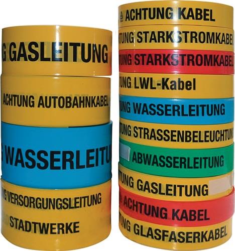 MULTICOLL Trassenwarnband Aufdruck Achtung Breitbandkabel B.40mm L.250m gelb