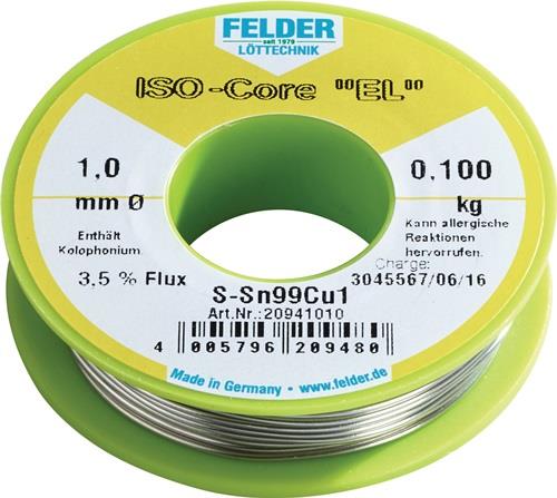 FELDER Lötdraht ISO-Core® EL 1,5mm 100g S-Sn99Cu1 FELDER
