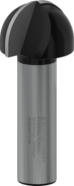 BOSCH Hohlkehlfräser, 12 mm, R1 12 mm, D 24 mm, L 15,9 mm, G 57 mm