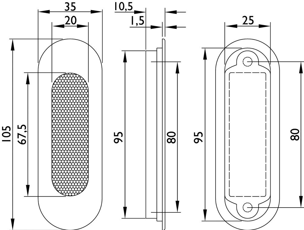HERMAT Schiebetürmuschel 3652, Edelstahl