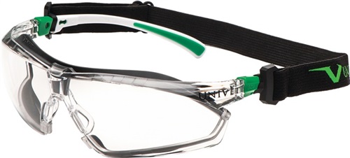 UNIVET Schutzbrille 506 UP Hybrid EN 166,EN 170 Bügel weiß grün,Scheibe klar