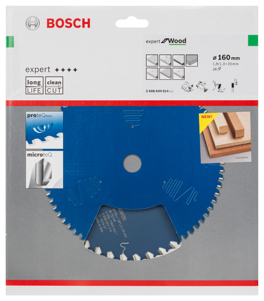 BOSCH Kreissägeblatt Expert for Wood, 160 x 20 x 1,8 mm, 36