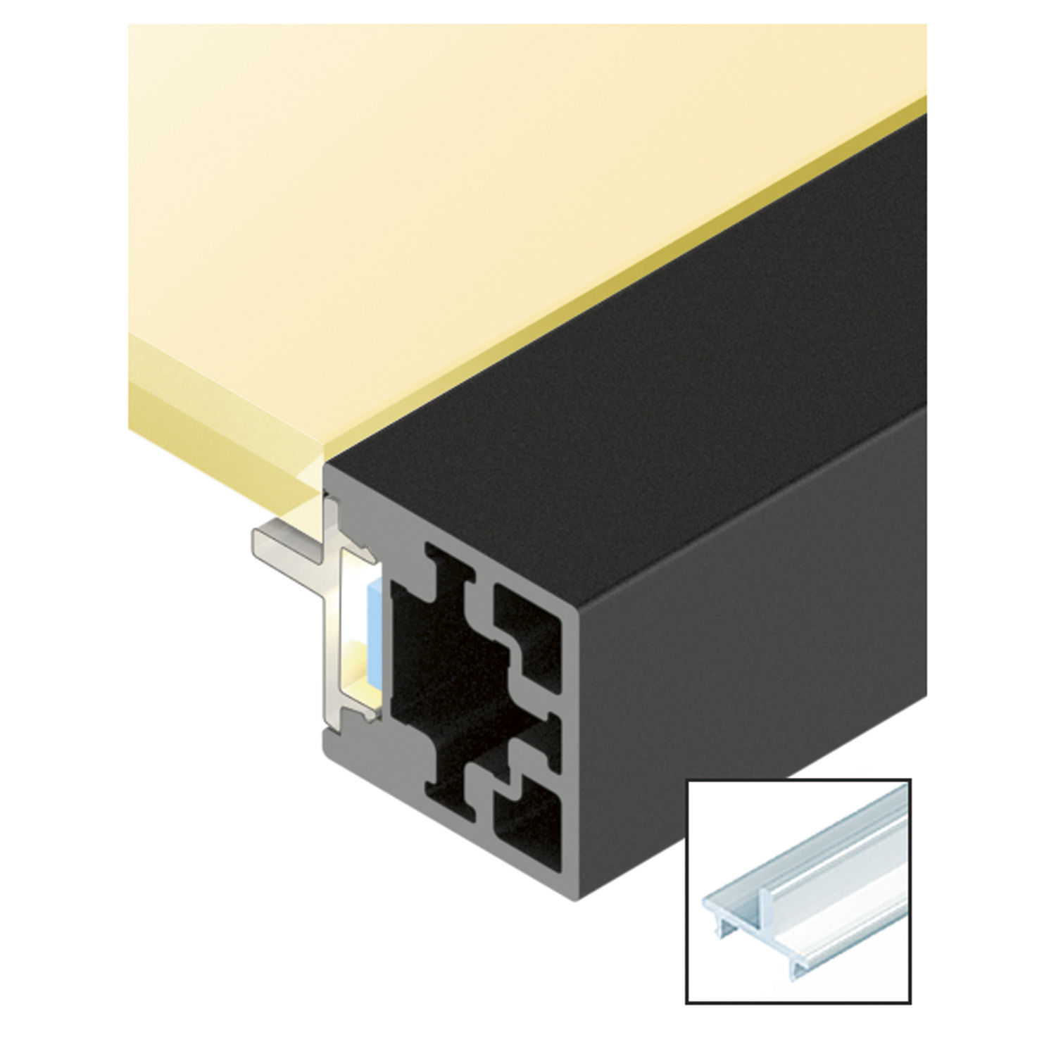 HETTICH Cadro Diffusionsprofil mit Steg transluzent, 9298820