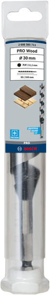 BOSCH Holzschlangenbohrer, Sechskant 30 x 95 x 160 mm, d 11,1 mm