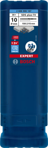 BOSCH EXPERT SDS plus-7X Hammerbohrer, 10 x 150 x 215 mm, 30-tlg.. Für Bohrhämmer