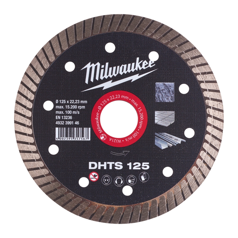 MILWAUKEE Hart, dünn, geschlossen Diamanttrennscheibe DHTS 125 mm