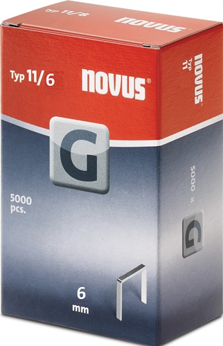 NOVUS Flachdrahtklammer G Typ 11 B10,6xL6mm Draht-B.1,25mm 5000St./Pack.NOVUS