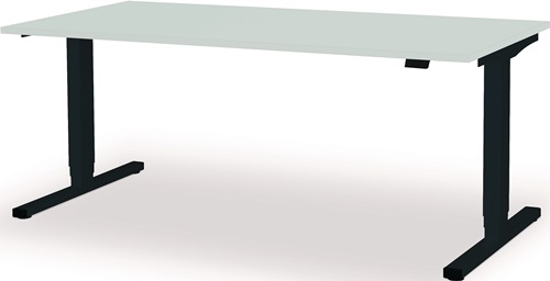 MAUSER Schreibtisch levero H650-1250xB1800xT800mm anthrazitgrau/lichtgrau elektr.MAUSER