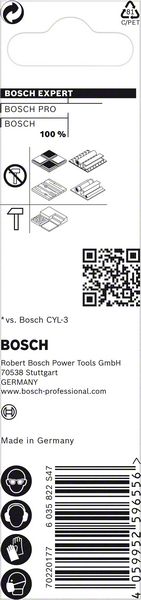 BOSCH EXPERT CYL-9 MultiConstruction Bohrer, 12 x 200 x 250 mm, d 12 mm. Für Dreh- und Schlagbohrer BOSCH EXPERT CYL-9 MultiConstruction Bohrer, 12 x 200 x 250 mm, d 12 mm. Für Dreh- und Schlagbohrer