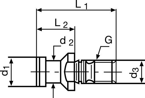 TECWERK Anzugsbolzen ISO 7388-3AF SK50 o.Bohr.TECWERK