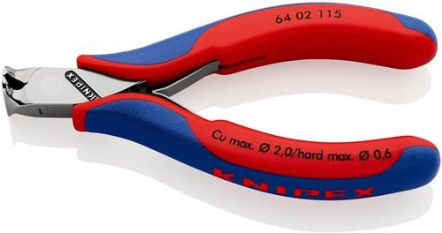 KNIPEX Elektronikvornschn.L.115mm Form 0 Facette ja spiegelpol.Mehrkomp.-Hüllen KNIPEX