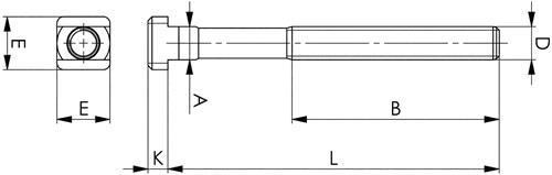 AMF T-Nutenschraube DIN 787 T-Nut 6mm M6 L.40mm Güte 10.9 m.Mutter u.Scheibe AMF