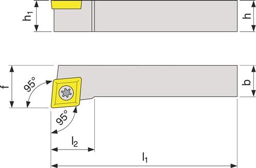 TECWERK Klemmdrehhalter SCLCR1212F09 re.vern.Außen TECWERK