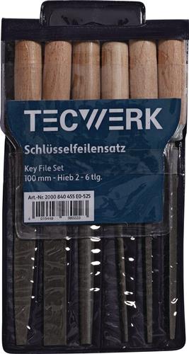 TECWERK Schlüsselfeilensatz L.100mm Hieb 2 TECWERK