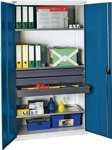 STUMPF Werkzeug-/Beistellschrank H1800xB1000xT500mm 3Schubl.,3BD lichtgrau/enzianblau