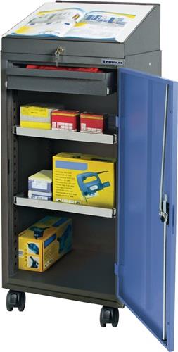 PROMAT Werkzeugschrankset m.Pultaufsatz H1310xB500xT500mm grau/taubenblau,NCS PROMAT
