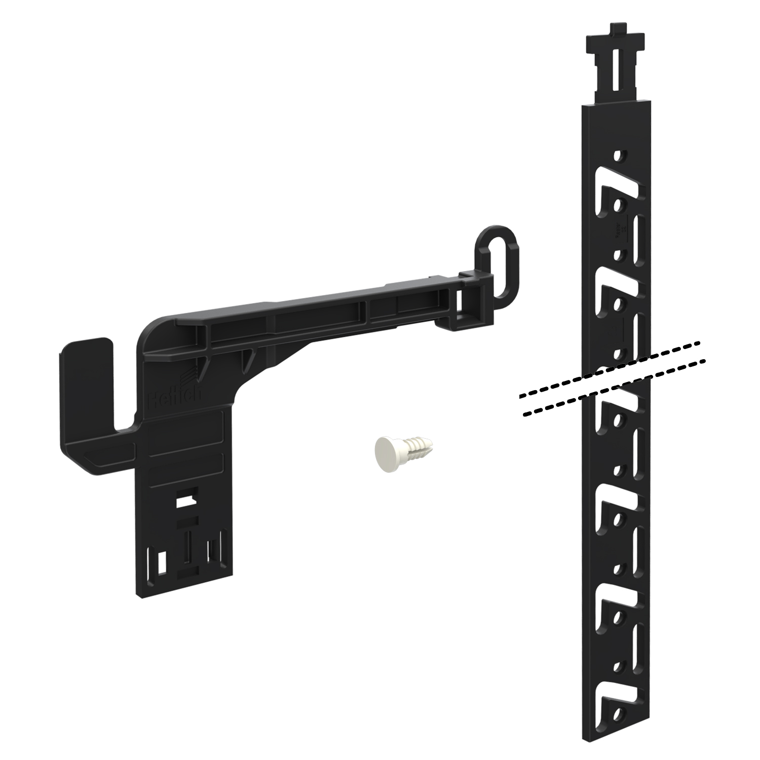 HETTICH Verriegelungsstangen-Sets Stop Control mit Push to open, Lochreihe 32 mm, Länge HE 7,5 + 1, rechts, 9111219