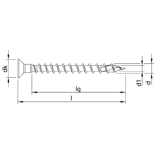 HECO TOPIX-plus 4,5 x 70, Senkkopf mit Kopfbohrung, Pozi-Drive + Kopflochbohrung 2,4 mm, Variables Vollgewinde, verzinkt blau, A3K