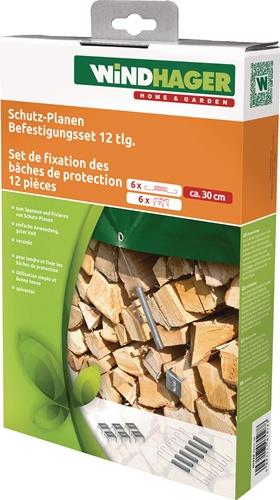 WINDHAGER Schutzplanen Bef-set.6 Spannfedern u.6 Holzkrallen L.30cm WINDHAGER