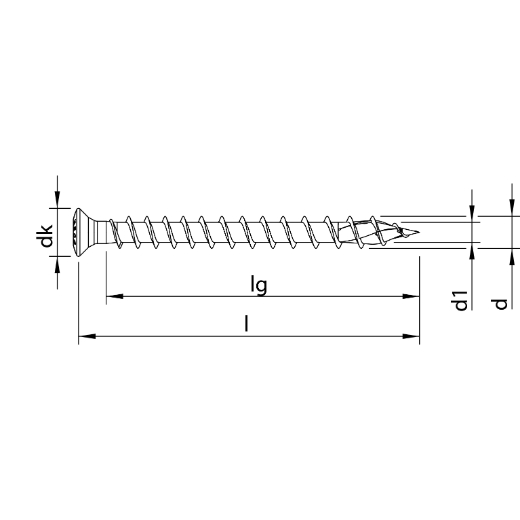 HECO TOPIX-plus A2 5,0 x 70, Fassadenschraube, Linsensenkkopf, Drive, Variables Vollgewinde, blank, gleitbeschichtet