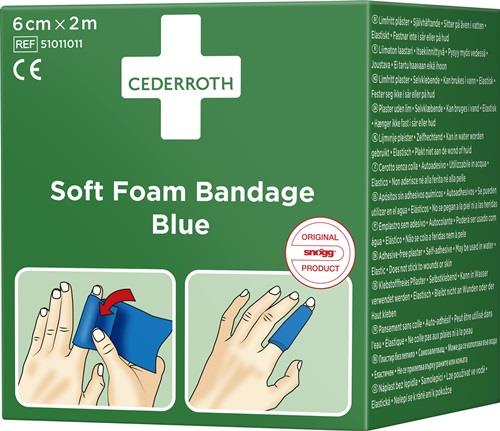 CEDERROTH Soft Foam Bandage selbsthaftend elastisch,blau Rl.6cmx2m CEDERROTH