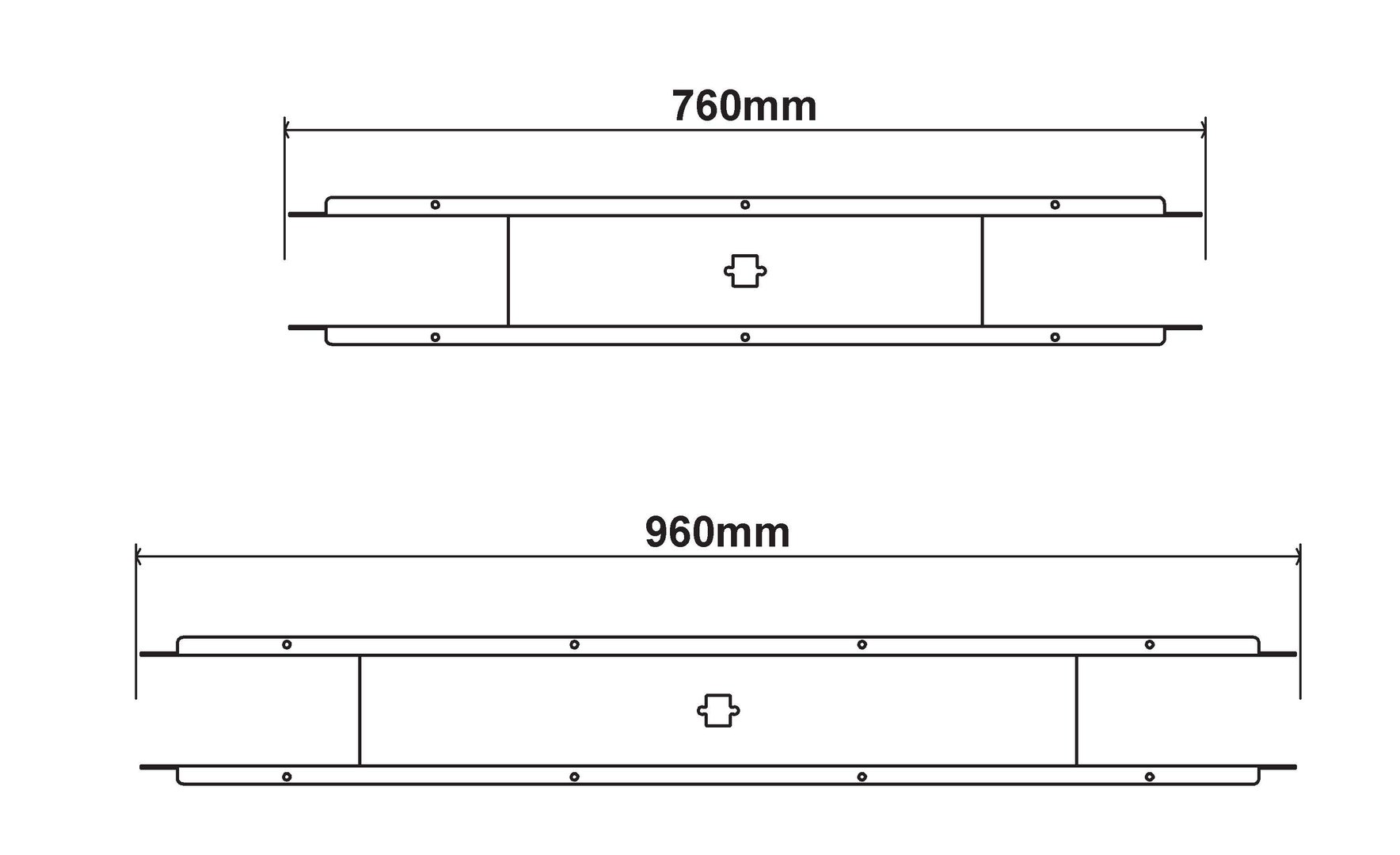 SWEDSTYLE Traverse starr 760mm, RAL 9006 weißaluminium