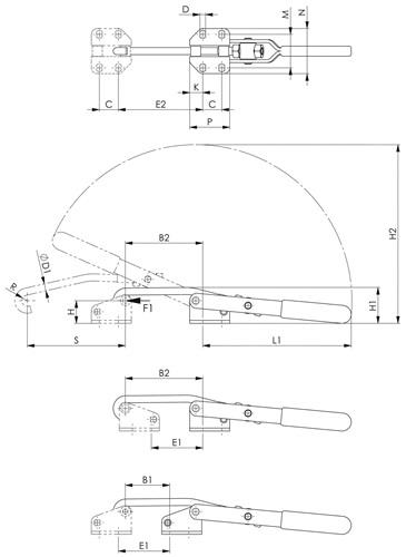 AMF Verschlussspanner Nr.6847 Gr.5 horiz.AMF