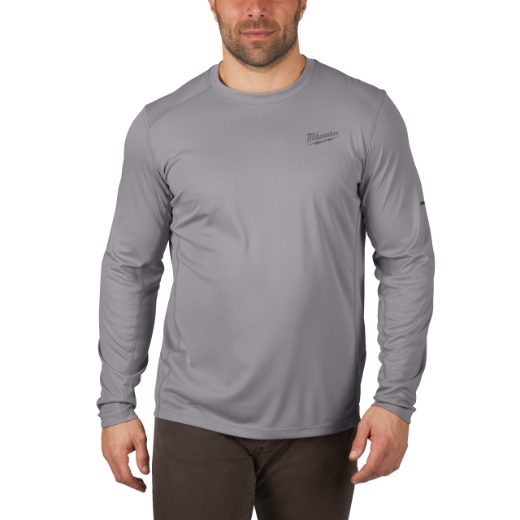 MILWAUKEE Funktions-Langarmshirt grau mit UV-Schutz WWLSG-S