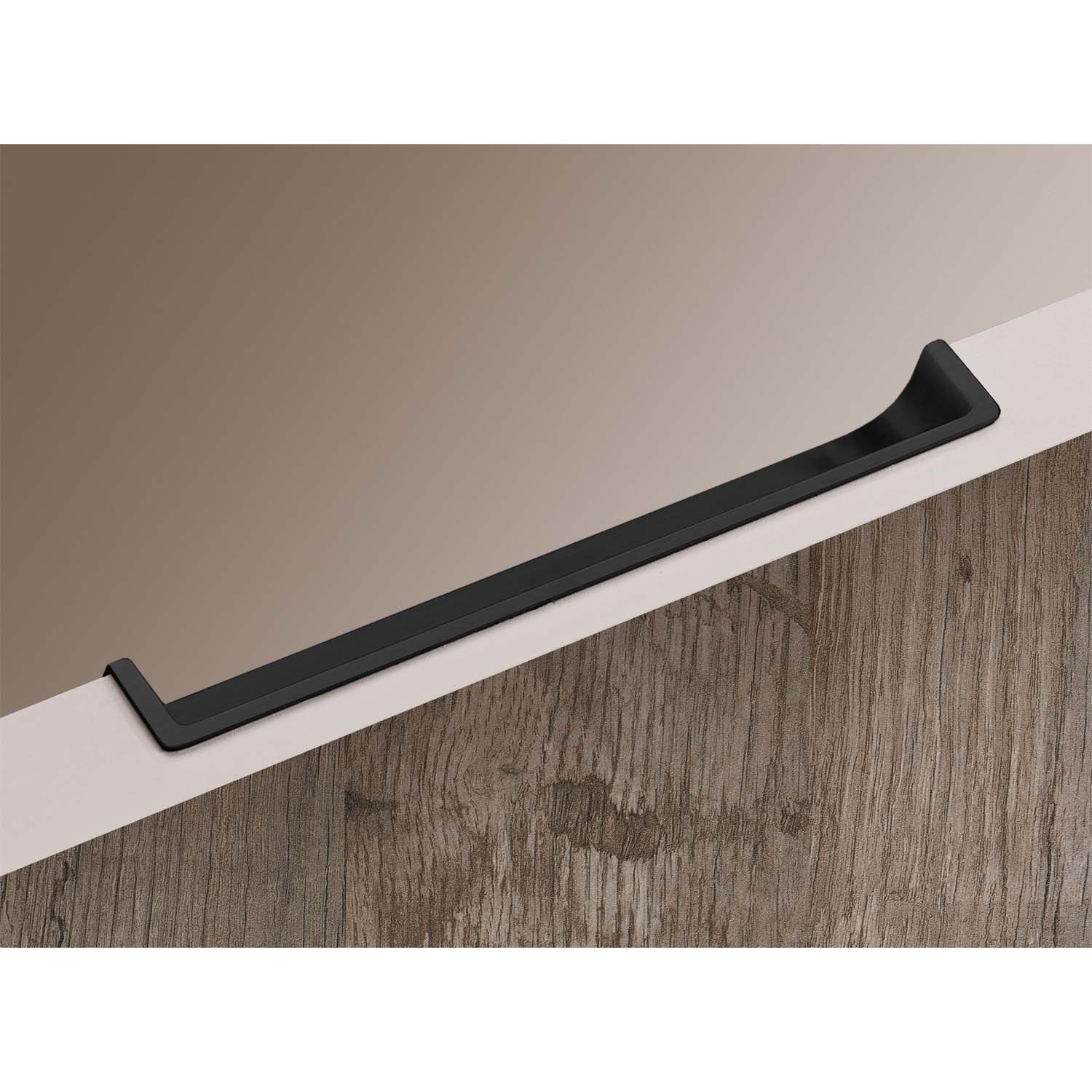 HETTICH Einsetzgriff Genzone, L 134 mm, B 16 mm, H 16 mm, Schwarz matt, 9347581