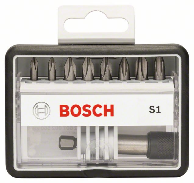 BOSCH Schrauberbit-Set Robust Line S Extra-Hart, 8 + 1 teilig, 25 mm, PH