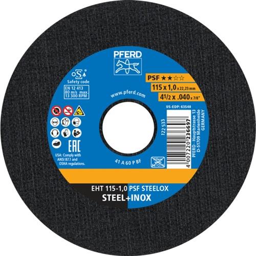 PFERD TOOLS Trennscheibe PSF STEELOX D115x1mm ger.INOX Bohr.22,23mm PFERD
