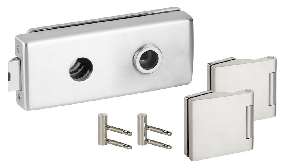 HERMAT Ganzglastürschloss-Set GENOVA 6088/6325.P/HZ, Edelstahl