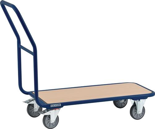 TECWERK Plattformwagen Ladeflächen L850xB450mm STA blau Trgf.250kg Gesamt-L.940mmTECWERK