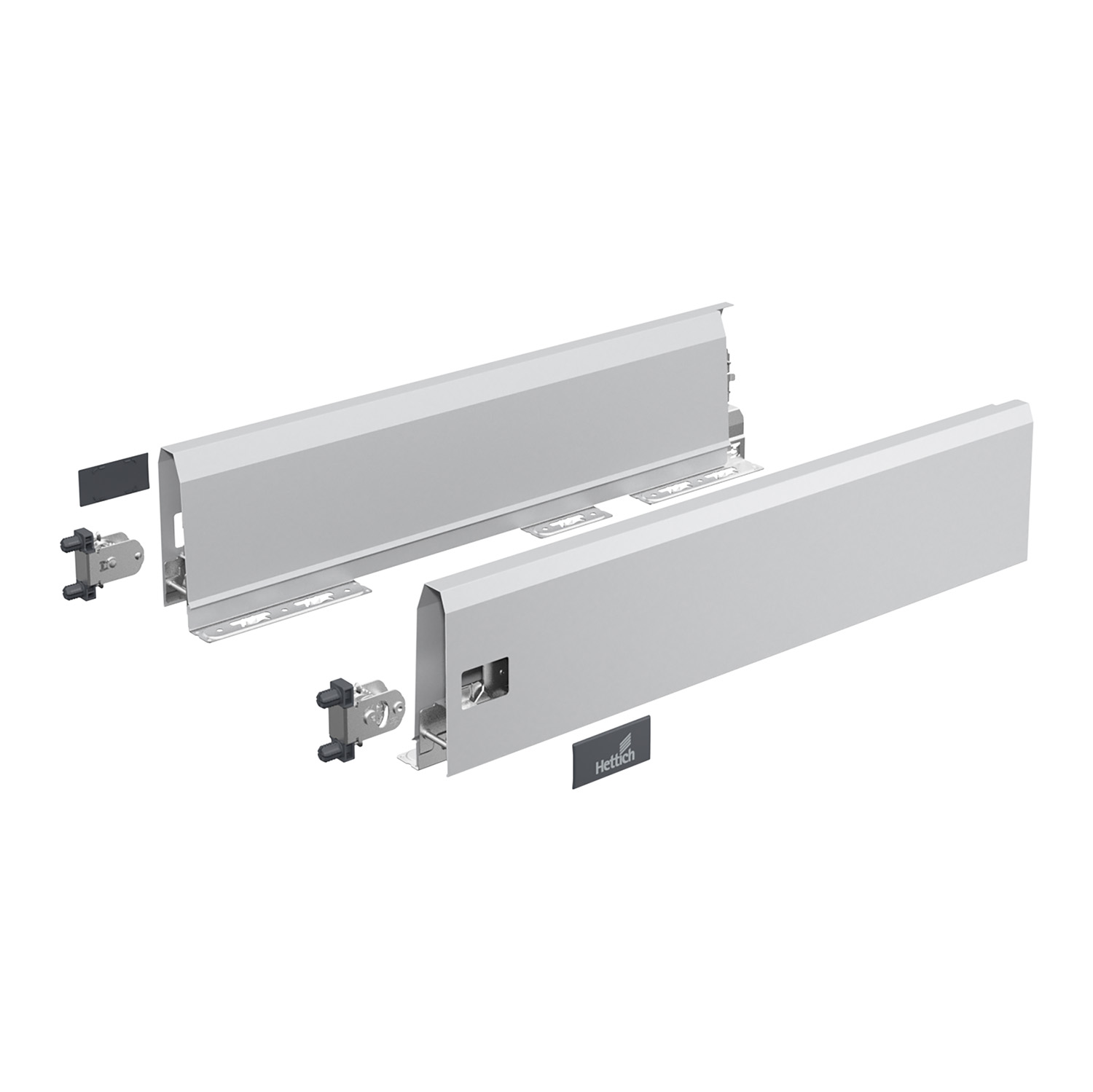 HETTICH Set Zarge ArciTech, 126 mm / 500 mm, silber, links und rechts, 9150627