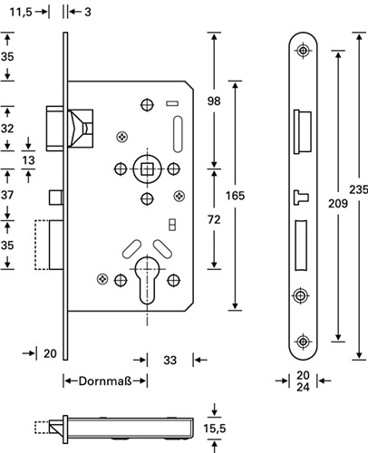 SSF Panik-Einsteckschloss Ser.20 APK Fkt.E rd 24/65/72/9mm DIN re.VA selbstverr.SSF SSF Panik-Einsteckschloss Ser.20 APK Fkt.E rd 24/65/72/9mm DIN re.VA selbstverr.SSF
